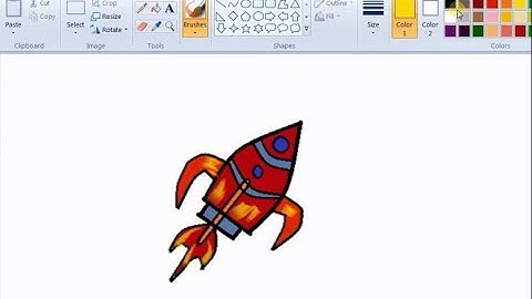 How to draw fire Rocket in ms paint