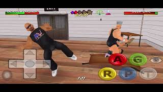 Gorilla Grundy attacks Block Buster in the gym.