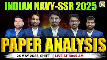 Navy SSR Paper Review 2025 // Navy SSR 26 May 1st Shift Paper Solution // Navy SSR Paper solution