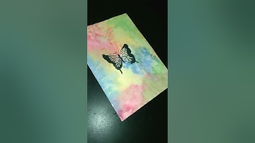 water colour painting for beginners beautiful butterfly 🦋#viral #shorts #oilpastel #easydrawing