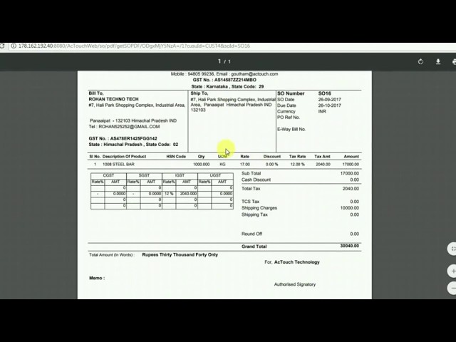 How to Create Sales Order and Sales Invoice - AcTouch Cloud ERP Solutions