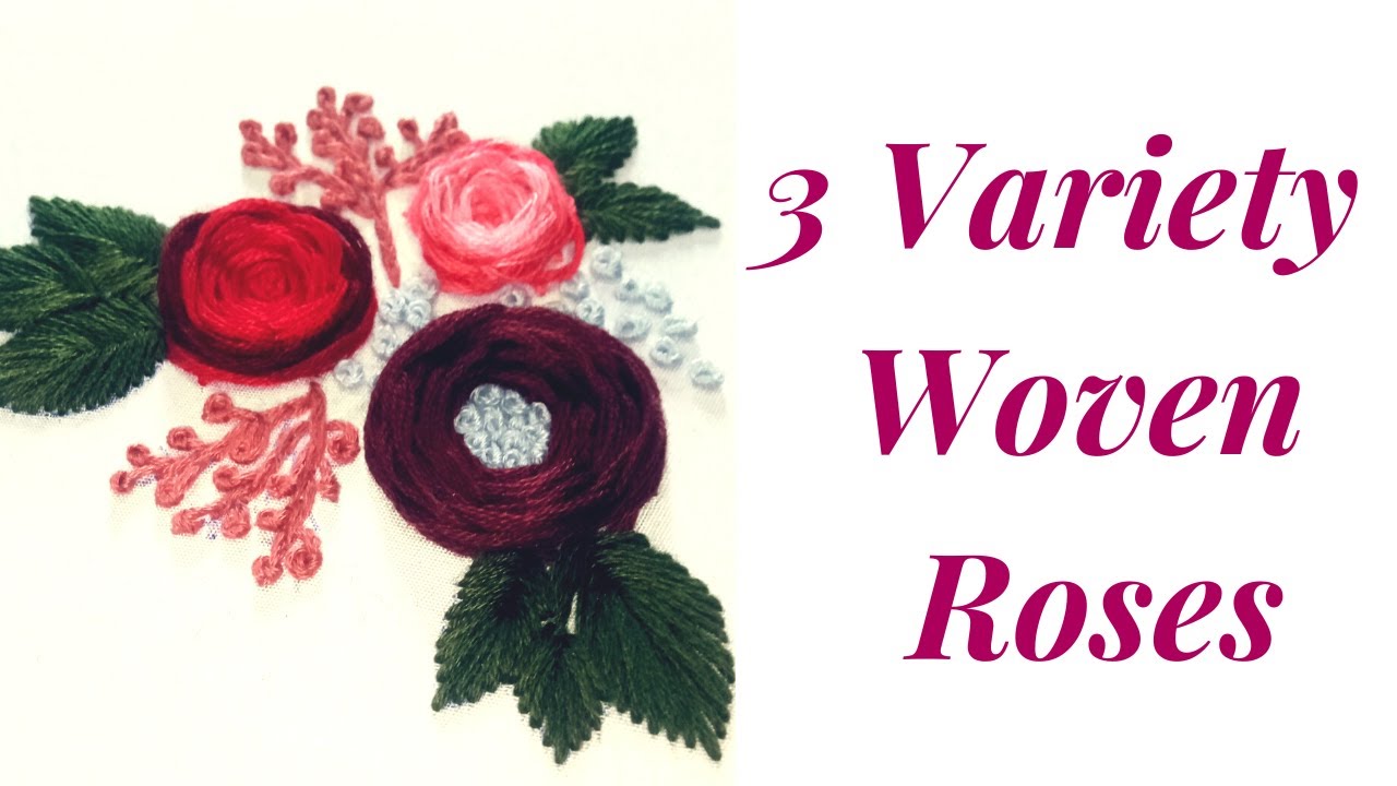 Hand Embroidery Woven Wheel Rose Spider  Variety Roses Stitch