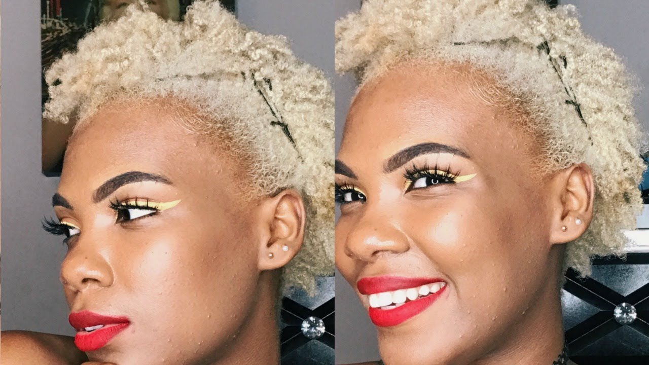 How To Bleach Natural Hair At Home Platinum Blonde Youtube