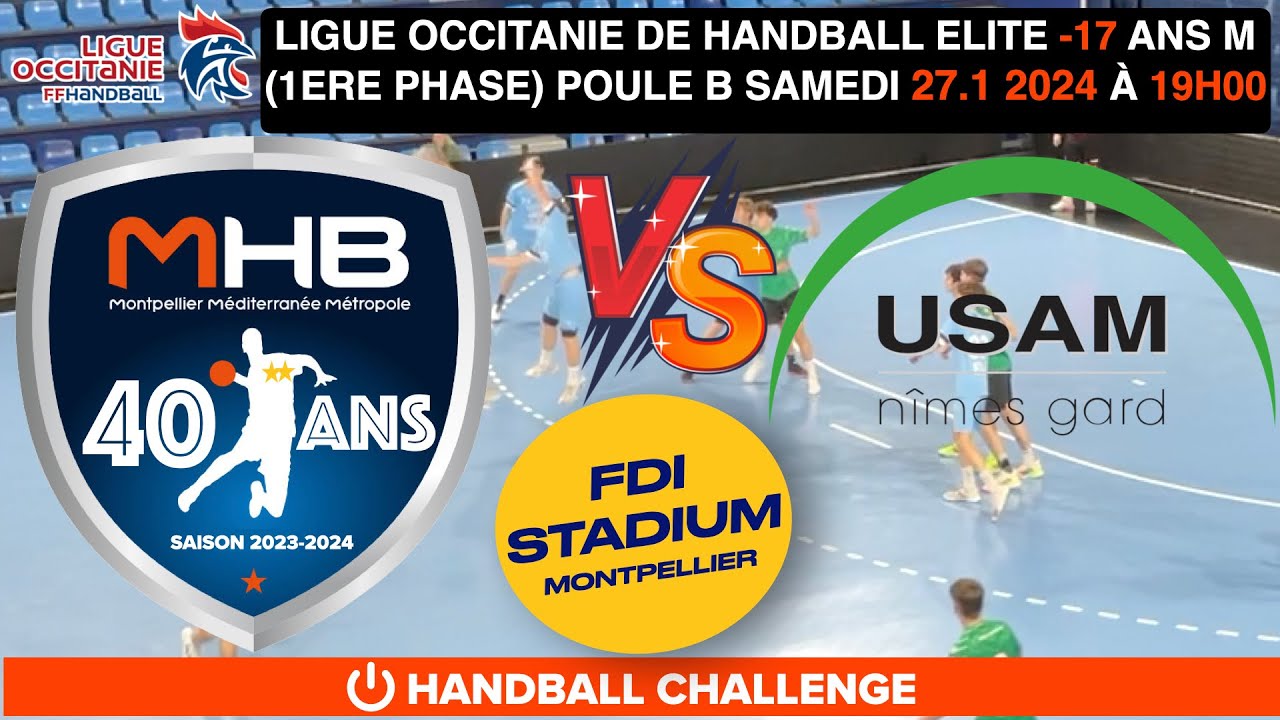 #handball  #league  OCCITANIE HANDBALL MONTPELLIER HB VS USAM NG  27.1.2024