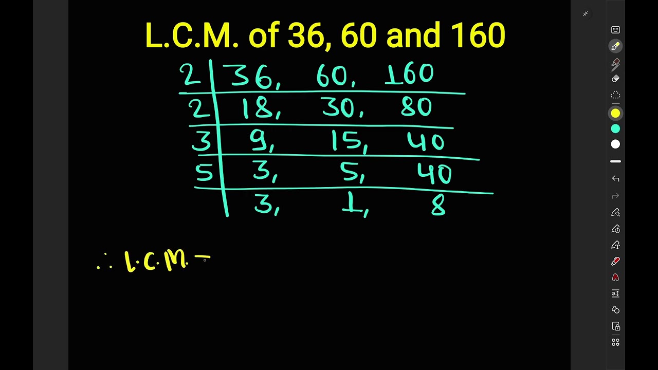 НОК чисел 36, 60 и 160