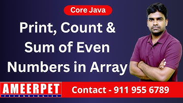 Java Program to Display Count and Sum of Even Numbers in Array | By Srinivas