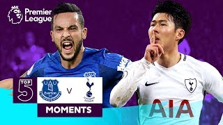 A compilation of the top 5 everton v tottenham hotspur moments in
premier league. an eight goal thriller on boxing day 2018, classic
robbie keane hat-t...