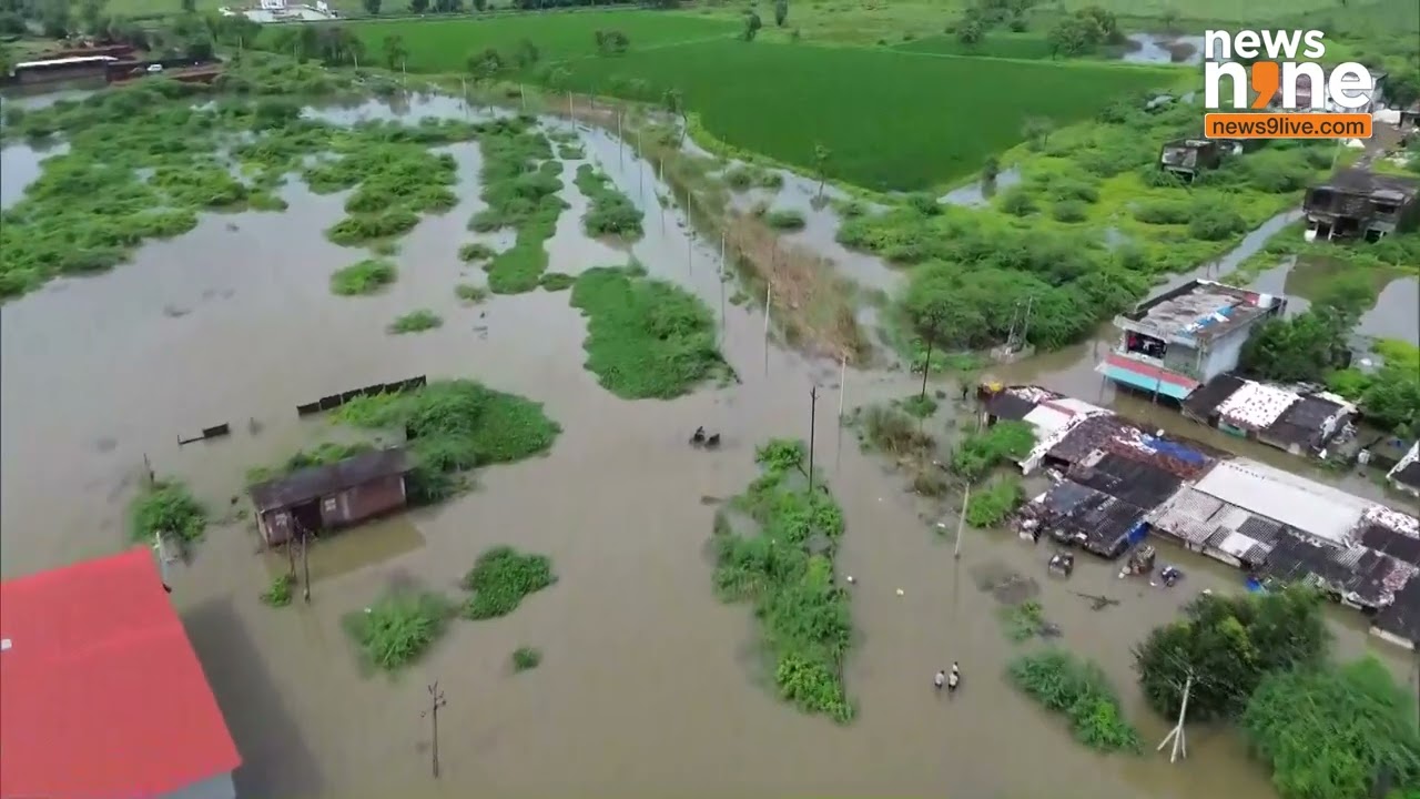 Gujarat Rain: Flooding in Surat, Gujarat After Heavy Rains | Drone Footage of Bolav Village | News9