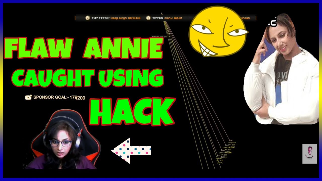 ROG STREAM HACKER ||FLAW ANNIE HACKER|| GIRL GAMER USING HACK LIVE PUBG MOBILE EMULATOR 10000% PROVE