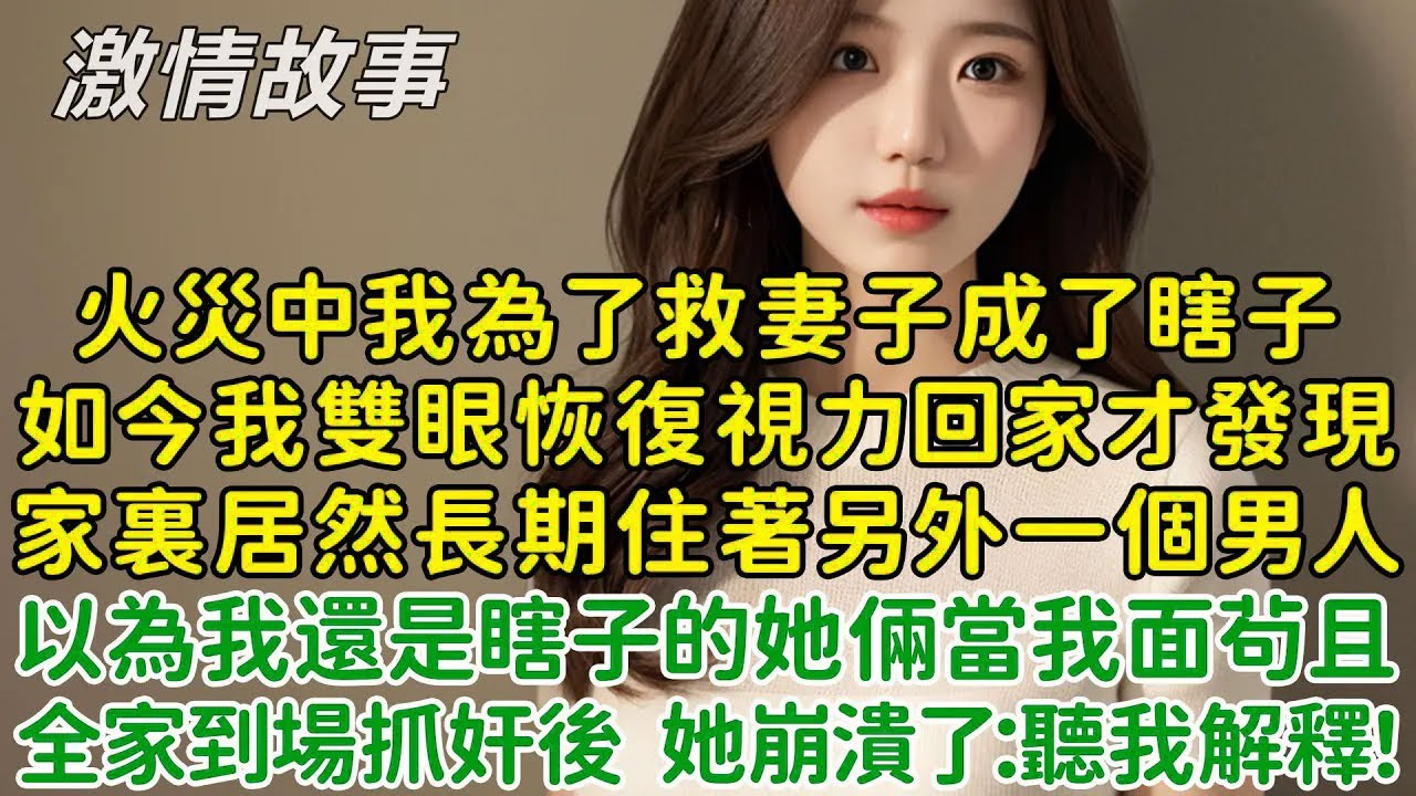 火災中我為了救妻子成了瞎子，如今我雙眼恢復視力回家才發現，家裏居然長期住著另外一個男人，有3支牙刷，以為我還是瞎子的她倆當我面茍且！