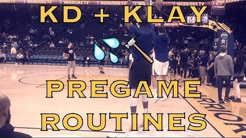 KD (Kevin Durant) & Klay splashes and dunks during pregame routines before Memphis Grizzlies