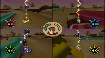 Mario Kart Double Dash!!: Shine Thief: Cookie Land 4 player Netplay 60fps