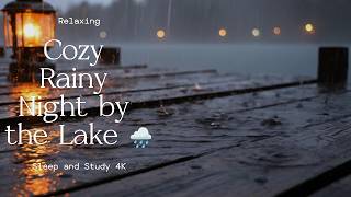 Cozy Rainy Night by the Lake 🌧️ Relaxing Ambience for Sleep and Study 4K