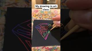 My drawing in art class versus at home ✍️ #shorts