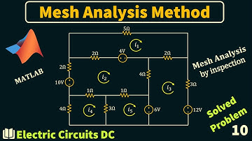 Electric Circuits DC-Mesh Analysis-by inspection-Solved problem 10