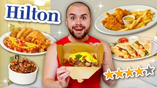 I only ate HILTON ROOM SERVICE for 24 HOURS! Hotel Menu Review!