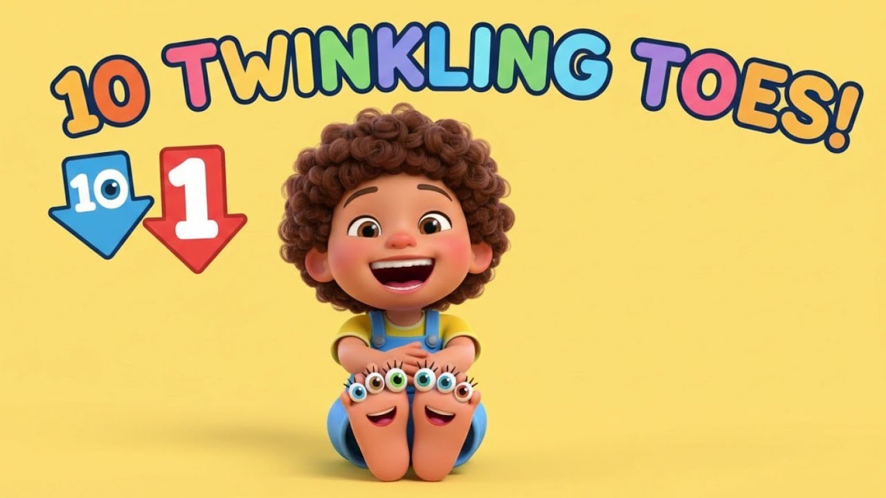 Ten Twinkling Toes | Counting Down from 10 to 1 | Kids Counting Song with Actions