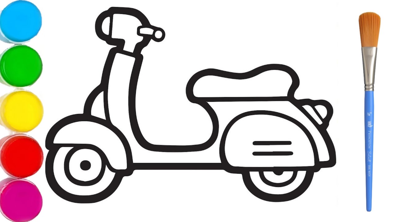 How to Draw a Simple Scooter | Easy Drawing for Toddlers & Kids