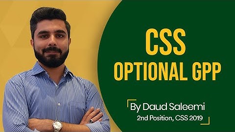 CSS Online | Governance and Public Policy by Daud Saleemi (2nd Position in CSS 2019)