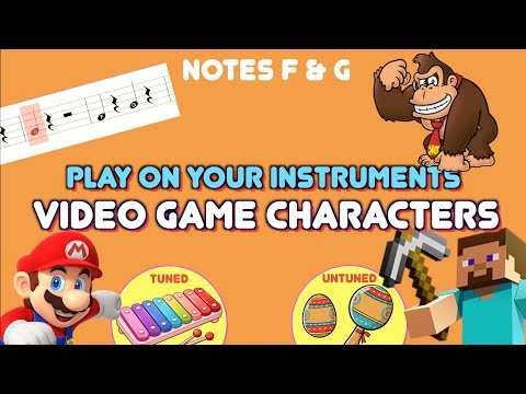 Kids Rhythm Fun: Play Simple Video Game Beats with F & G Notes - Inspired by Video Game characters!