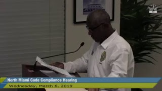 North Miami Code Compliance Hearing - 03/06/2019