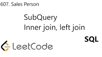 LeetCode 607 | Sales Person | SubQuery | Left Join | Inner Join | SQL