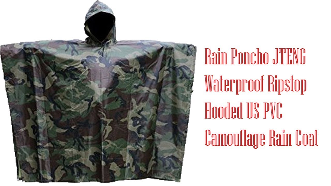 Rain Poncho JTENG Waterproof Ripstop 