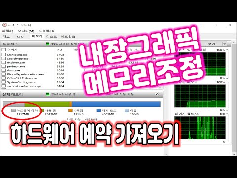 내장 그래픽카드 공유메모리 할당된 조정 ASUS PRIME A320M K 기준 생발TV 