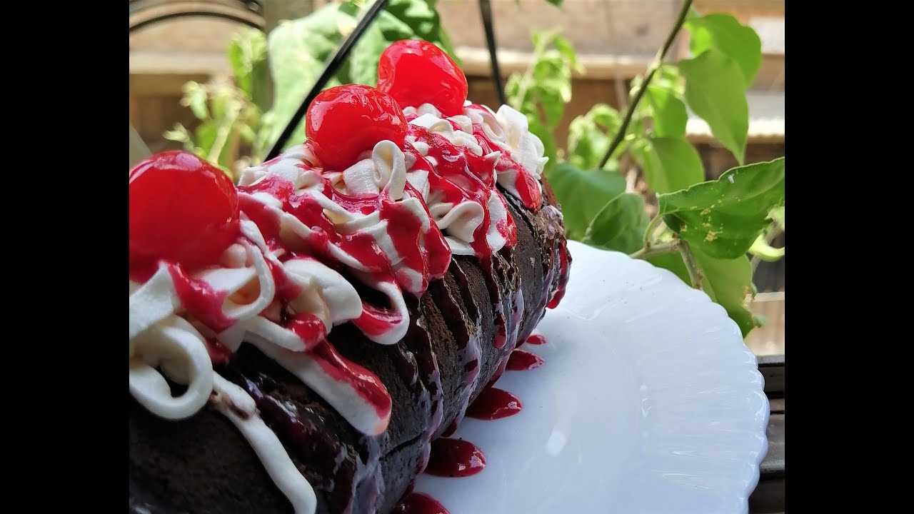 Transform Leftover Chocolate Cake In Black Forest Swiss Roll in 5