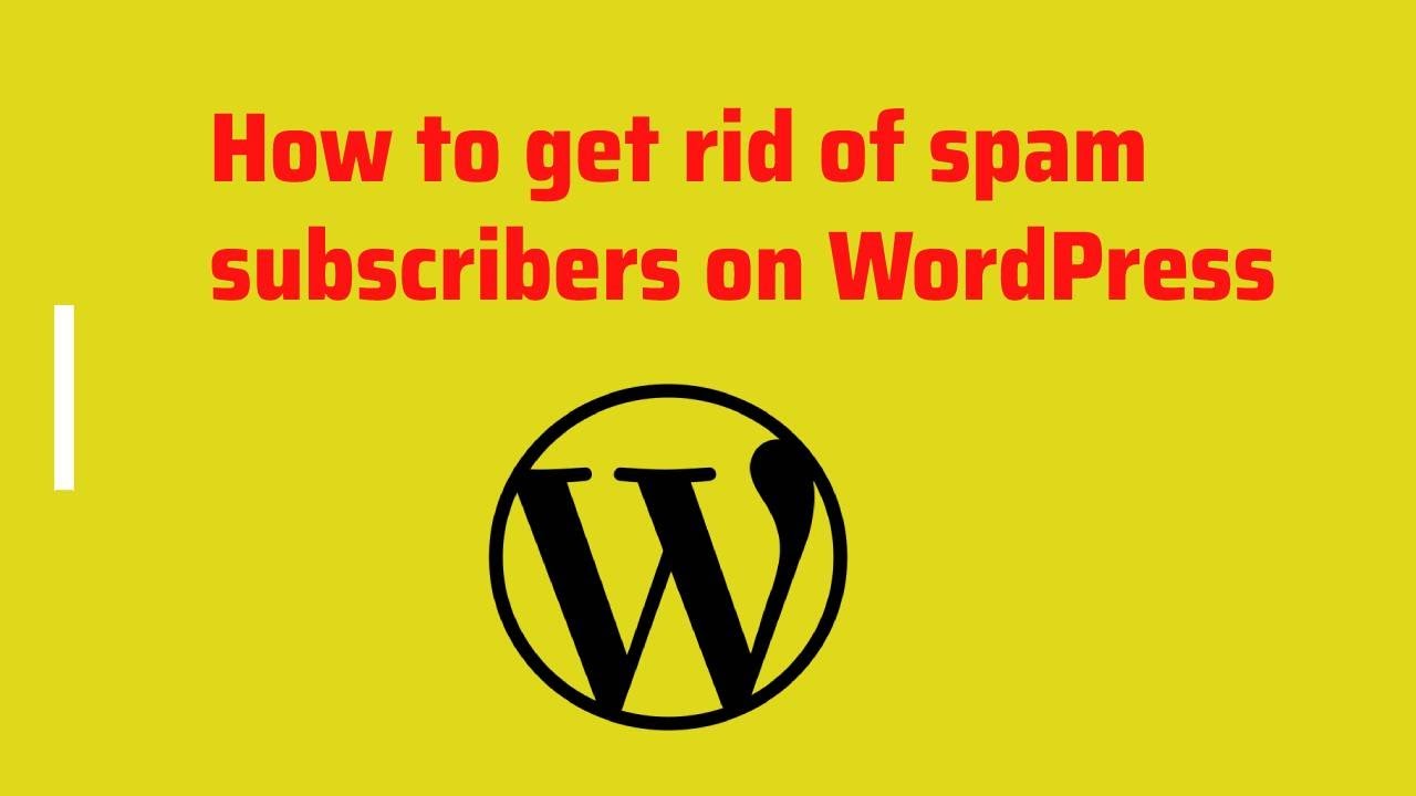 How to get rid of spam subscribers on WordPress