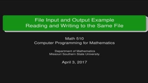 Reading and Writing to the Same File - An Example