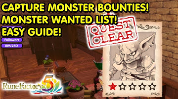 Rune Factory 5 | How To Capture Monsters Bounties For Wanted List! | Goblin Archer Location!