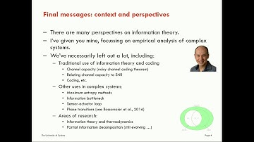Information Theory and Complex Systems - Wrap-up