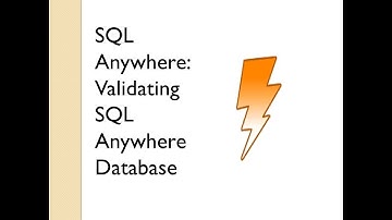 Validating a SQL Anywhere Database | Sybase Central