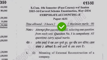 2016 Mdu BCom Pass 4th Sem Corporate Accouting Question Paper