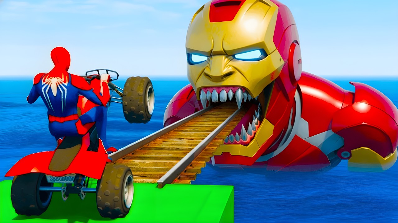 الرجل العنكبوت انقاذ باتمان Spider-Man Rescue batman vs iron man vs venom funny Game GTA 5 superhero