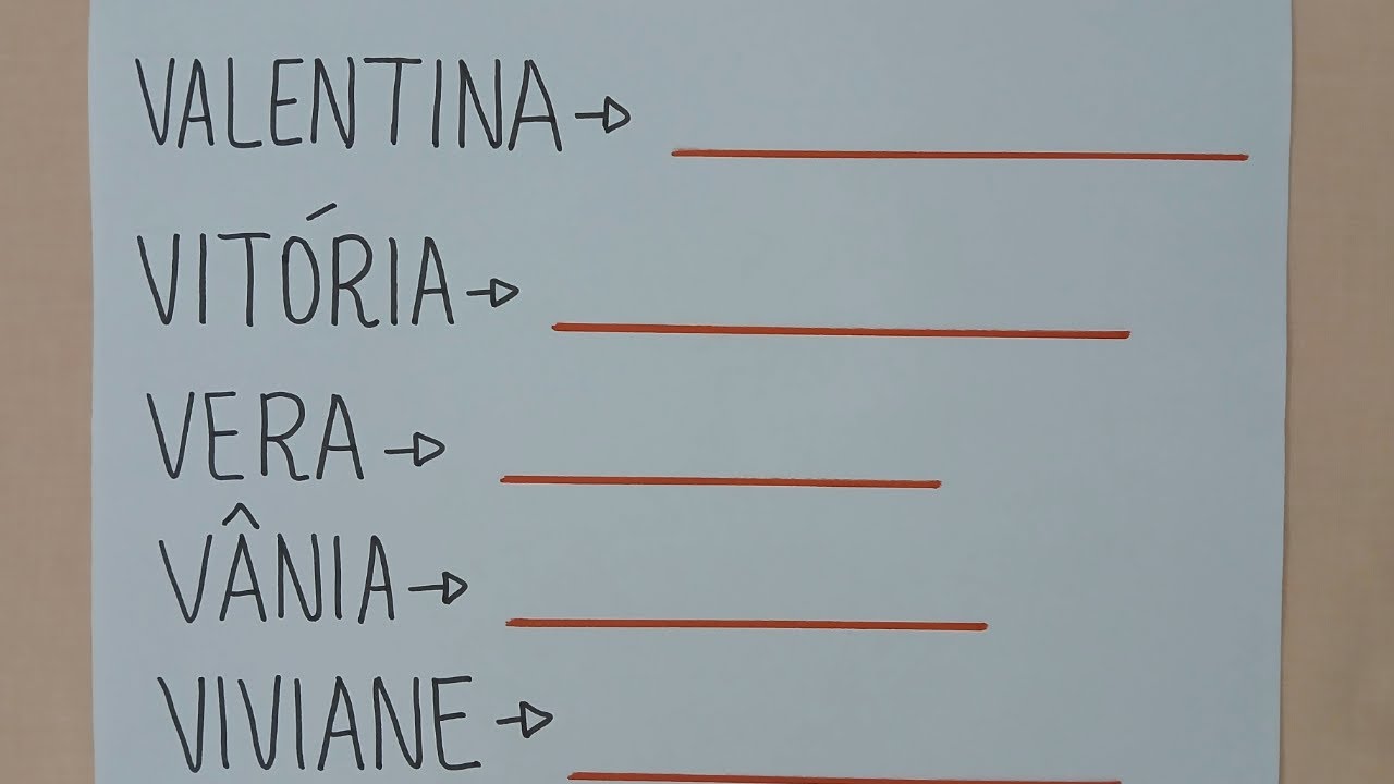 Aprendendo a Ler e Escrever - Nomes Próprios - Nomes próprios femininos com VA VE VI VO VU - EJA