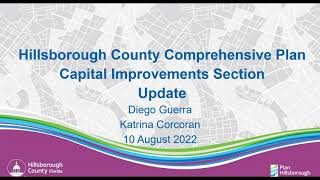 Capital Improvements Section Virtual Public Meeting - Hillsborough County Comprehensive Plan Update
