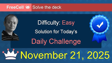 Microsoft Solitaire Collection: FreeCell - Easy - November 21, 2025