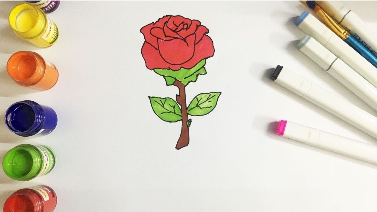 Come Disegnare Una Rosa Per Bambini Disegni E Dipingi Rose Youtube