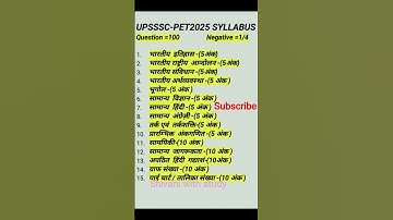 Thumbnail of UPSSSC PET 2025 Syllabus #upssscpet#up#bihar#shorts#motivation#ssc#lekhpal#upsc#shivaniwithstudy