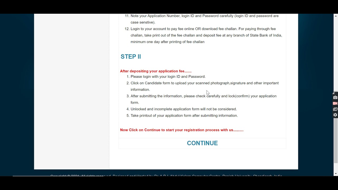 PUCET 2021 Application Form (Started) - How to Fill PUCET 2021 Application Form for PG Course Online
