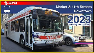 Philadelphia, PA: 11th & Market SEPTA and NJ Transit Buses - SEPTA TrAcSe 2023 by DashTransit 3,226 views 9 months ago 7 minutes, 18 seconds