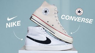 Nike Blazer Mid 77 vs Converse Chuck 70 High Top Sneakers