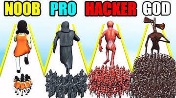 NOOB vs PRO vs HACKER vs GOD in Monsters Run Arena
