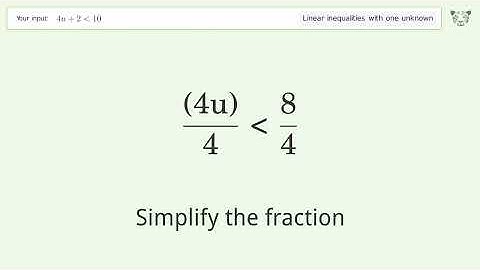 Solving Linear Inequalities: 4u+2 is Smaller Than 10