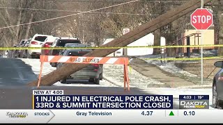 Electrical pole crash closes southern Sioux Falls intersection