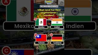 Flest vegetarianer i världen! 🥦 #quiz #svenska #shorts