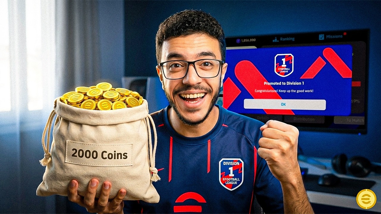 من الصفر#7 جمعت 2000 كوين😮والصعود للدفجن الاول🔥efootball2026