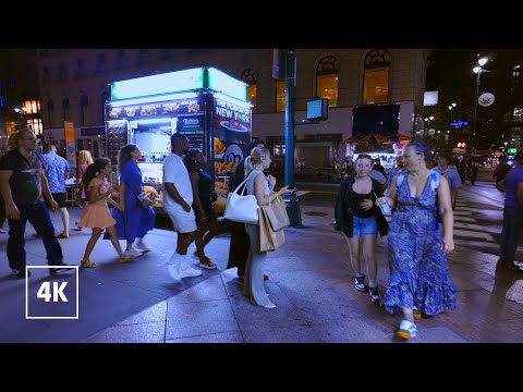 New York, الولايات المتحدة | جولة ليلية في المدينة 4K | 28 أغسطس 2024